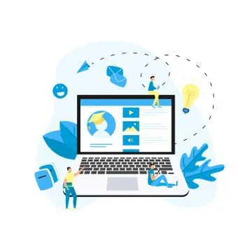 Online education app. E-learning concept Illustrazione stock