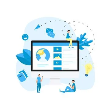 Online education app. E-learning concept Stock Illustration