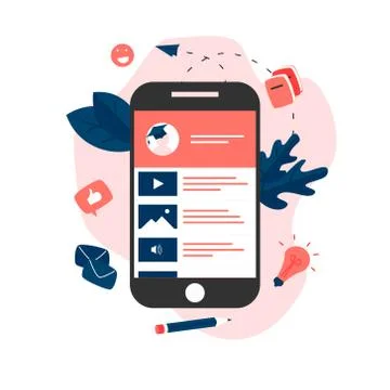 Online education app. E-learning concept Stockillustratie