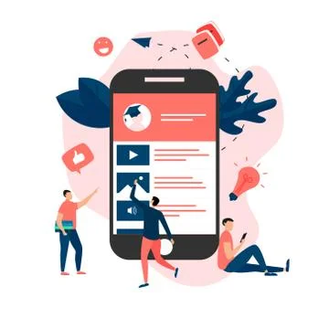Online education app. E-learning concept Stockillustratie