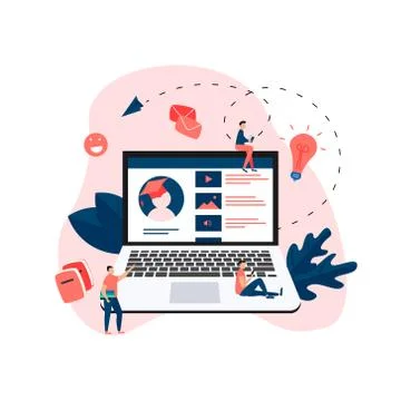 Online education app. E-learning concept Illustrazione stock