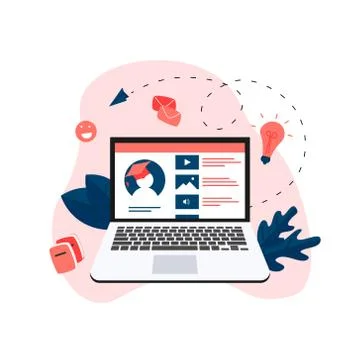 Online education app. E-learning concept Stock Illustration
