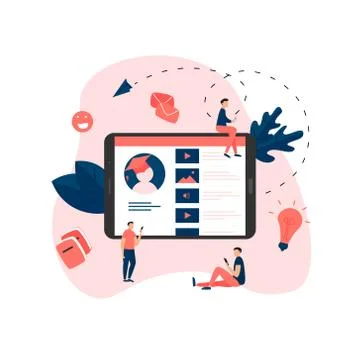 Online education app. E-learning concept.	 Stock Illustration
