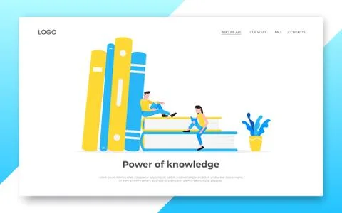 Online education back to school web template landing page concept. Stock Illustration
