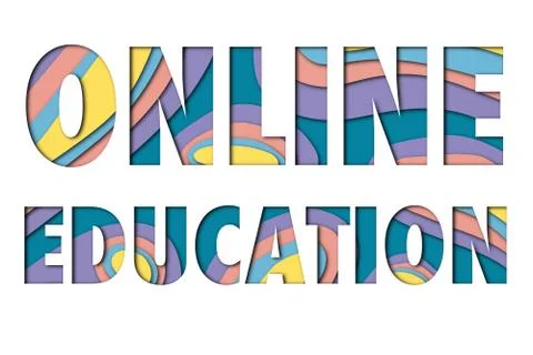 ONLINE EDUCATION background, distance learning Stock Illustration