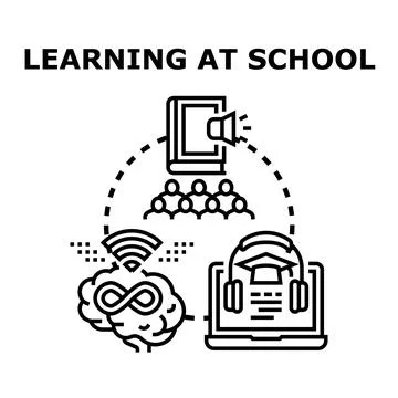 Online education class remote learning concept Stock Illustration