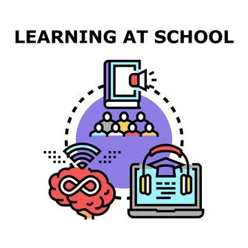 Online education class remote learning concept Stock Illustration