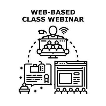 Online education class webinar concept illustration Stock Illustration