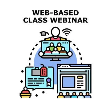 Online education class webinar concept illustration Stock Illustration