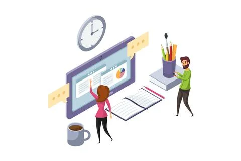 Online education, communication, elearning concept. Smart technologies for st 스톡 일러스트