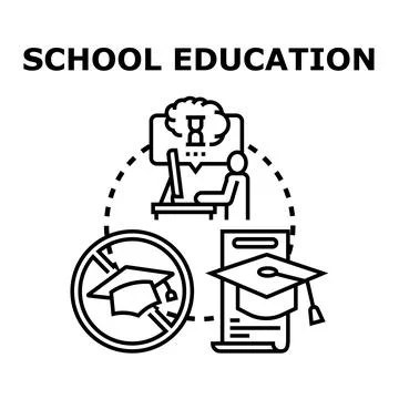 Online education concept and remote schooling learning イラスト素材