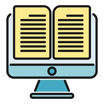 Online education concept via digital library learning Stock Illustration