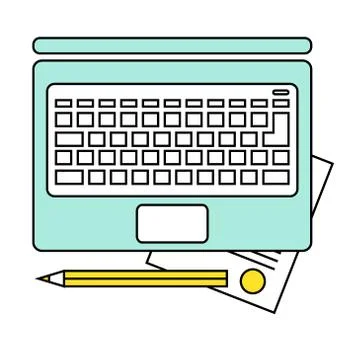 Online education concept, e-learning studying process, professional learning via Stock Illustration