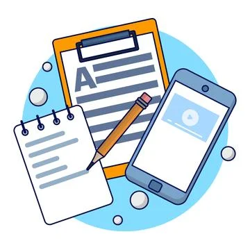 Online Education Concept. e-learning, online education at home. Stock Illustration