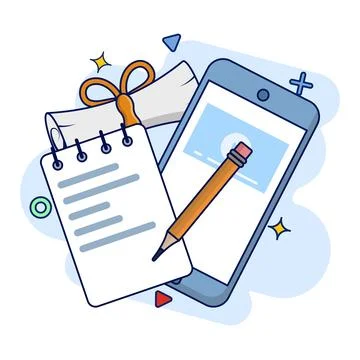 Online Education Concept. e-learning, online education at home. Stock Illustration