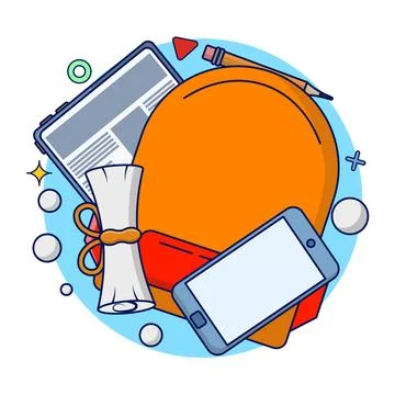Online Education Concept. e-learning, online education at home. Stock Illustration