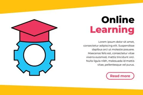 Online education concept. Eps10 vector illustration.E-learning concept with g Ilustração Stock