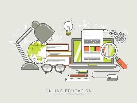 Online education concept Stock Illustration