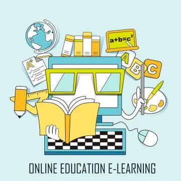 Online education concept 스톡 일러스트