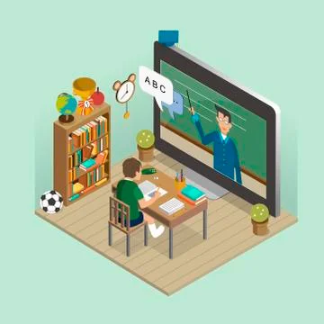 Online education concept Stockillustratie