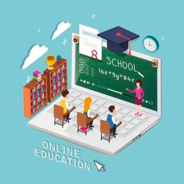 Online education concept Stockillustratie