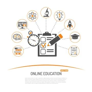 Online Education Concept Stock Illustration