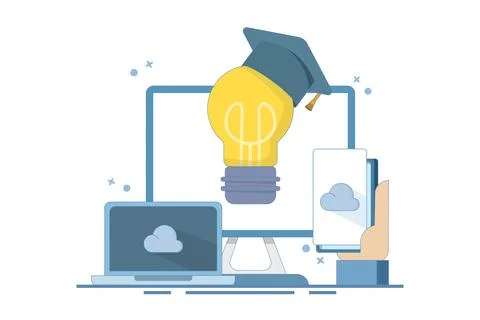 Online education concept Stock Illustration