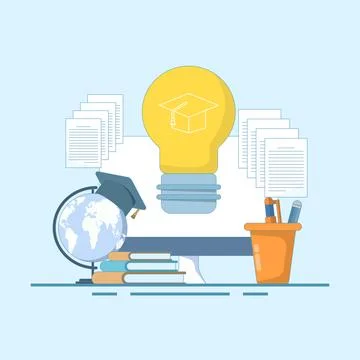 Online education concept Stock Illustration
