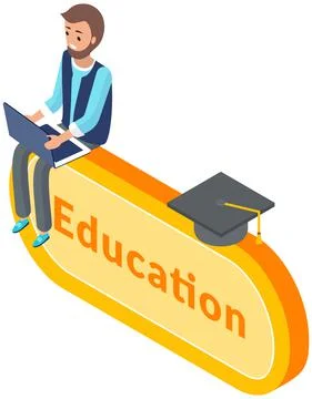Online education concept. Learning platform for university students. Distance e 스톡 일러스트