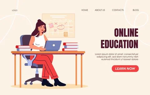 Online education concept. Vector illustration Stock Illustration