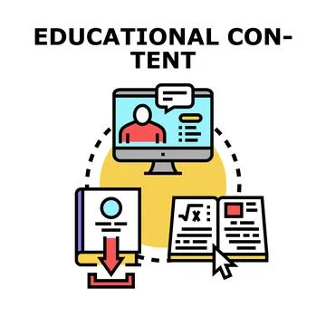 Online education content concept with remote learning resources Stock Illustration