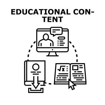 Online education content concept with remote learning resources 스톡 일러스트
