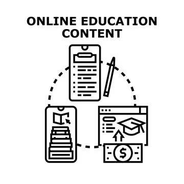 Online education content development and distance learning 스톡 일러스트