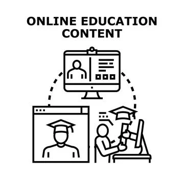 Online education content providing virtual learning experience Stockillustratie