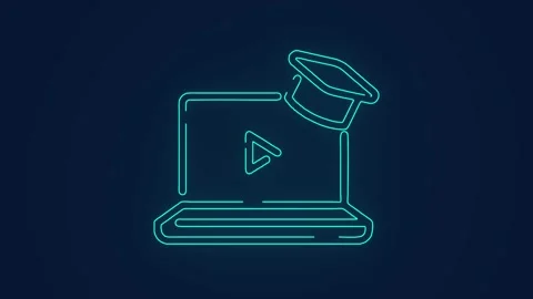 Online education course learn skill digitally animation Stock Footage 264962794