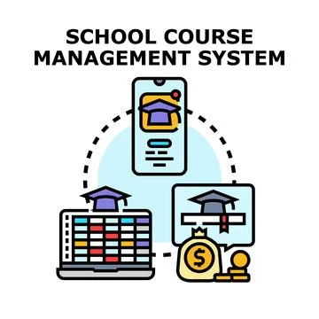 Online education course management system learning platform Illustrazione stock