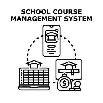 Online education course management system learning platform 스톡 일러스트