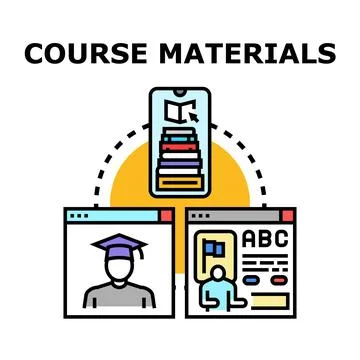 Online education course materials learning digital content Stock Illustration