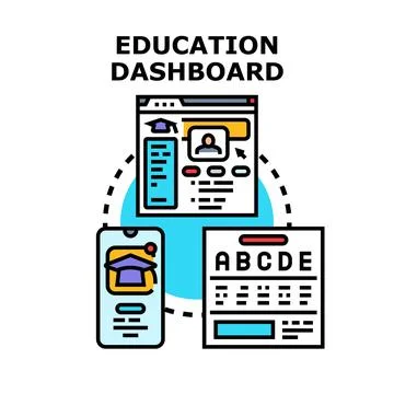 Online education dashboard concept for e learning platforms Stock Illustration