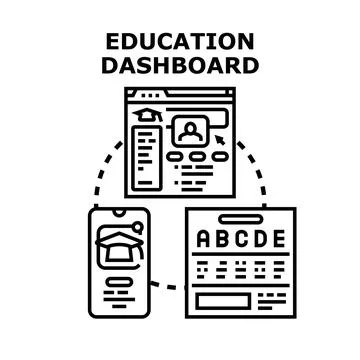 Online education dashboard concept for e learning platforms Stock Illustration