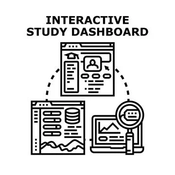 Online education dashboard concept learning analytics Illustrazione stock