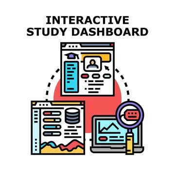 Online education dashboard concept learning analytics 스톡 일러스트