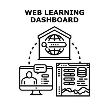 Online education dashboard displaying e learning progress data Stock Illustration