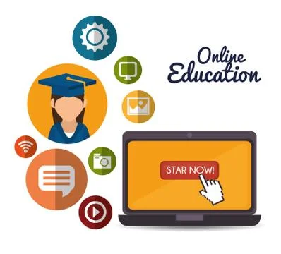 Online education design 스톡 일러스트