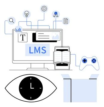 Online education, digital learning, e-learning, remote training, virtual clas Stock Illustration
