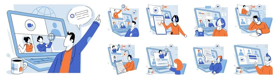 Online education. Digital learning platforms provide flexible and personalized Stock Illustration