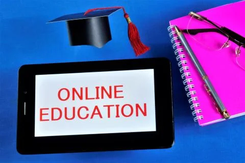 Online education-distance with the help of computer telecommunications Stock Photos