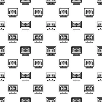 Online education e book learning seamless pattern background Stock Illustration