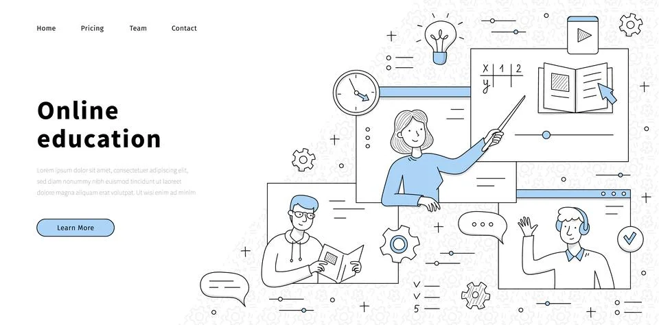 Online education, e-learning banner Stock Illustration