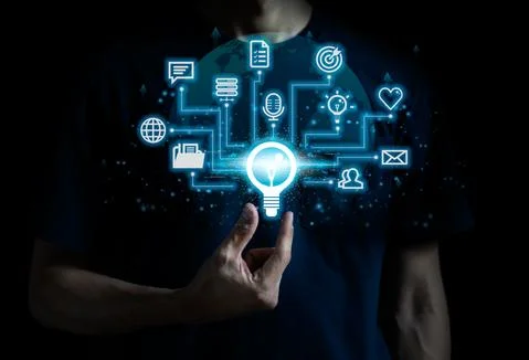 Online education E-Learning concept internet technology and social network co Stock Illustration